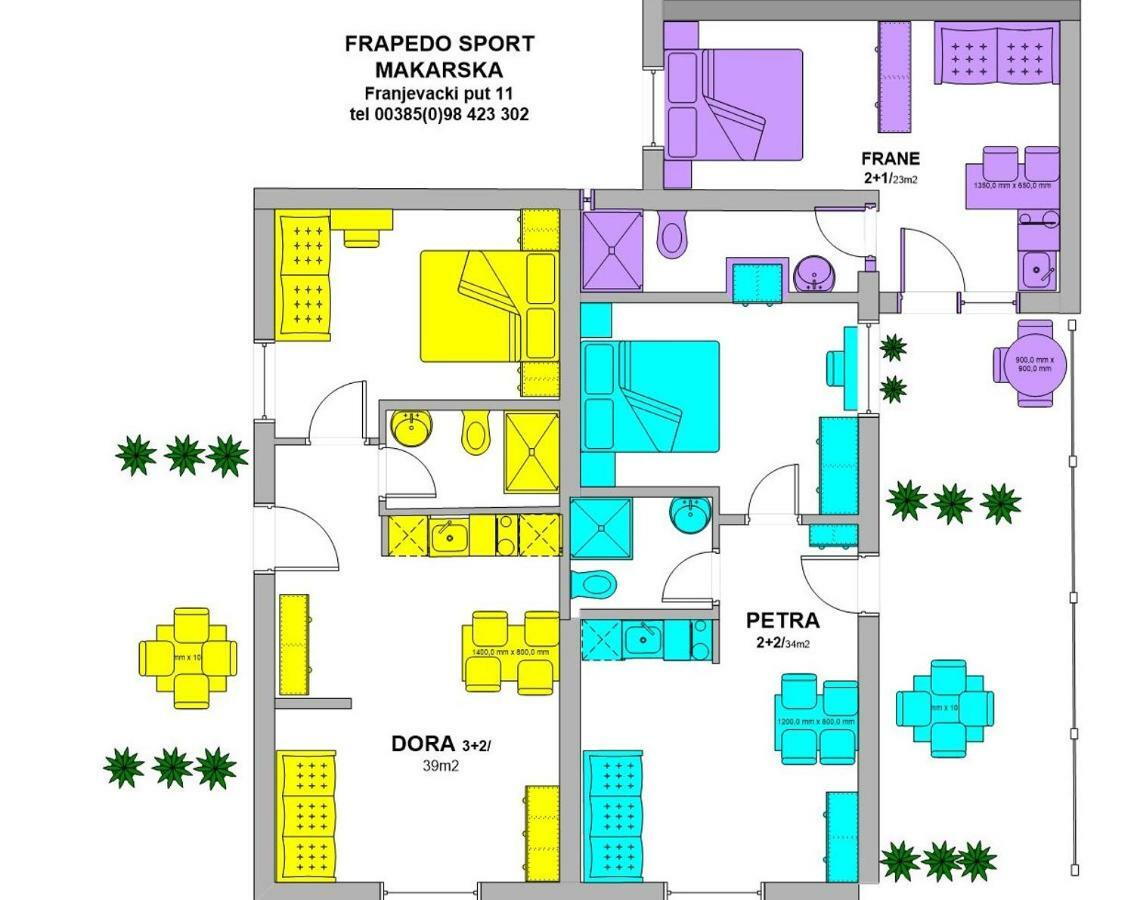 Frapedo Sport Makarska Apartman Kültér fotó
